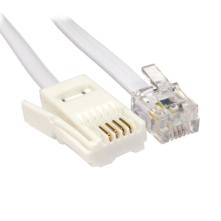BT Telephone Cables, ADSL Router Cables, RJ11, Phone, 4-Pin