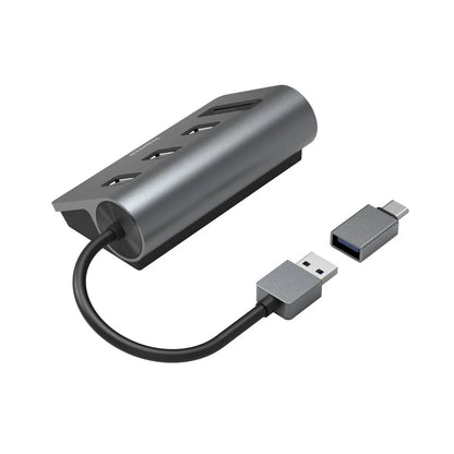 Hama 5 Port USB Hub/Card Reader, 3x USB-A, SD/microSD + USB-C Adapter