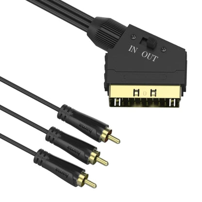 Hama Gold Plated Scart Plug to Composite RCA Plugs Video/Audio Cable 1.5 Metre