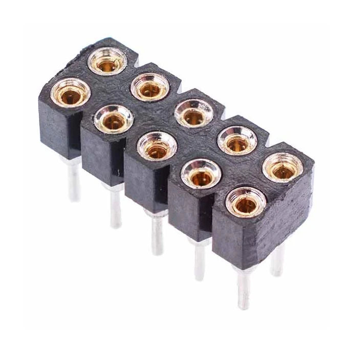 10-Pin Double Row Turned Pin Socket Connector 2.54mm