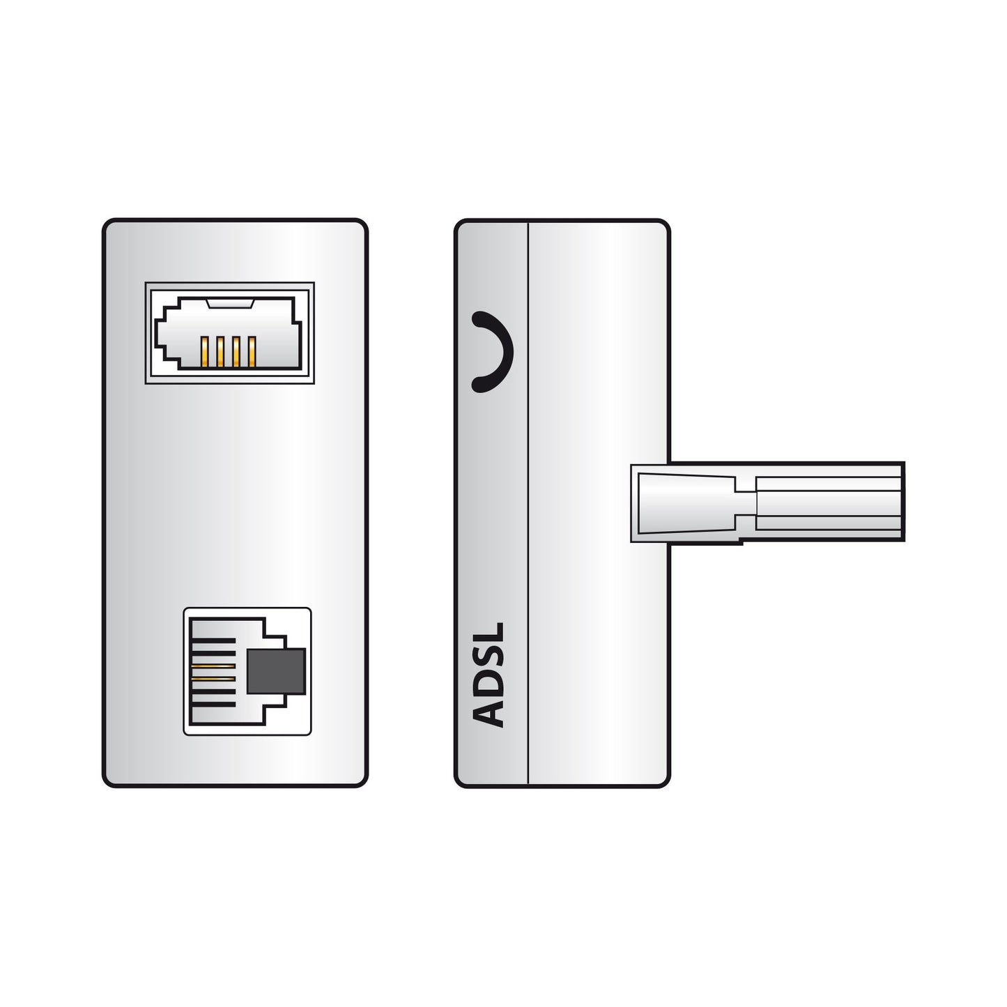 AV:Link ADSL Filter, BT Plug to BT Socket with RJ11 Socket