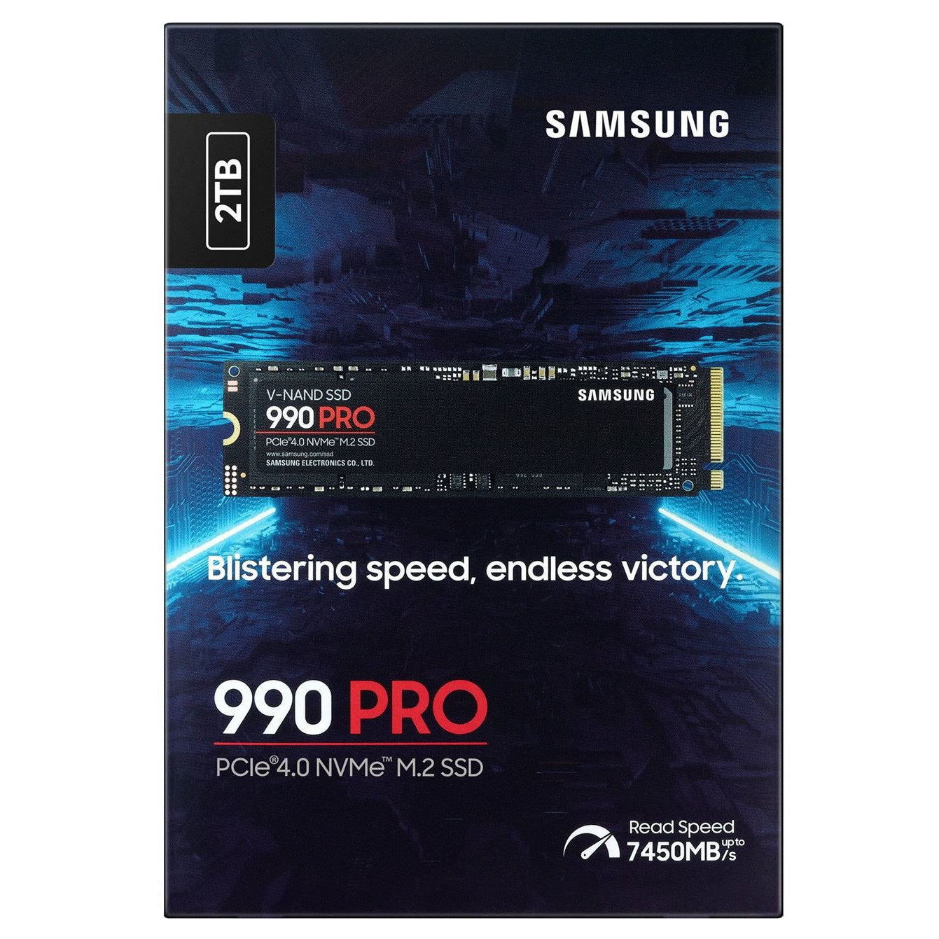 Samsung 2TB 990 PRO M.2 NVMe SSD, M.2 2280, PCIe 4.0, V-NAND, R/W 7450/6900MB/s