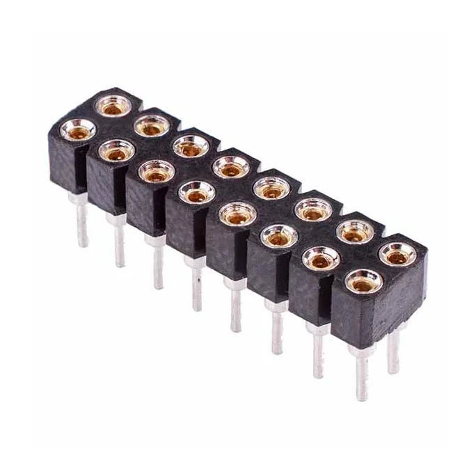 16-Pin Double Row Turned Pin Socket Connector 2.54mm