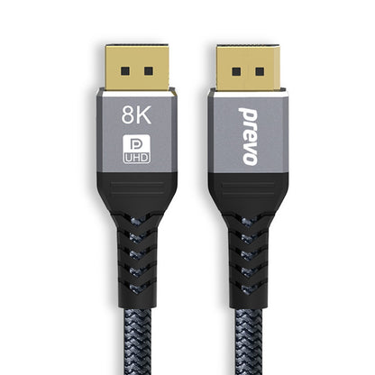 Prevo 8K UHD Gold Plated Braided DisplayPort Cable 2 Metre