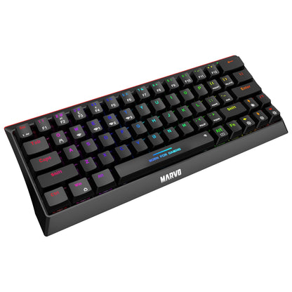 Marvo KG962W Wireless & Wired 60% Mechanical RGB Gaming Keyboard for PC / MAC / Android / iOS