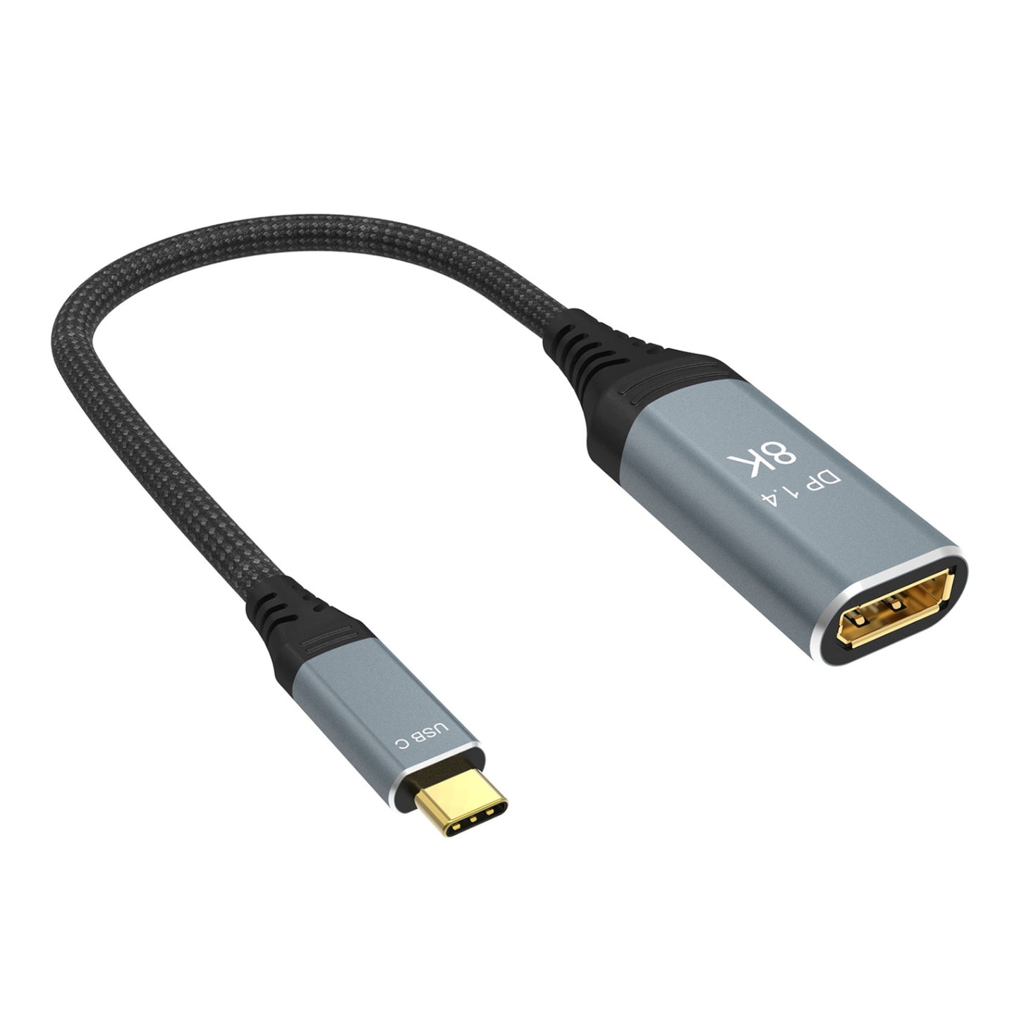 Prevo 8K UHD Braided USB-C to DisplayPort Adapter