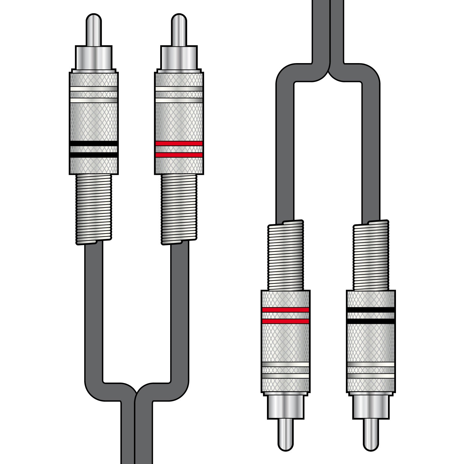 Chord / Citronic Twin Phono RCA to Twin Phono RCA Audio Lead - The Electronics Hub Audio Cables