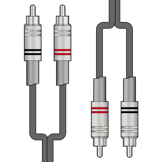 Chord / Citronic Twin Phono RCA to Twin Phono RCA Audio Lead - The Electronics Hub Audio Cables