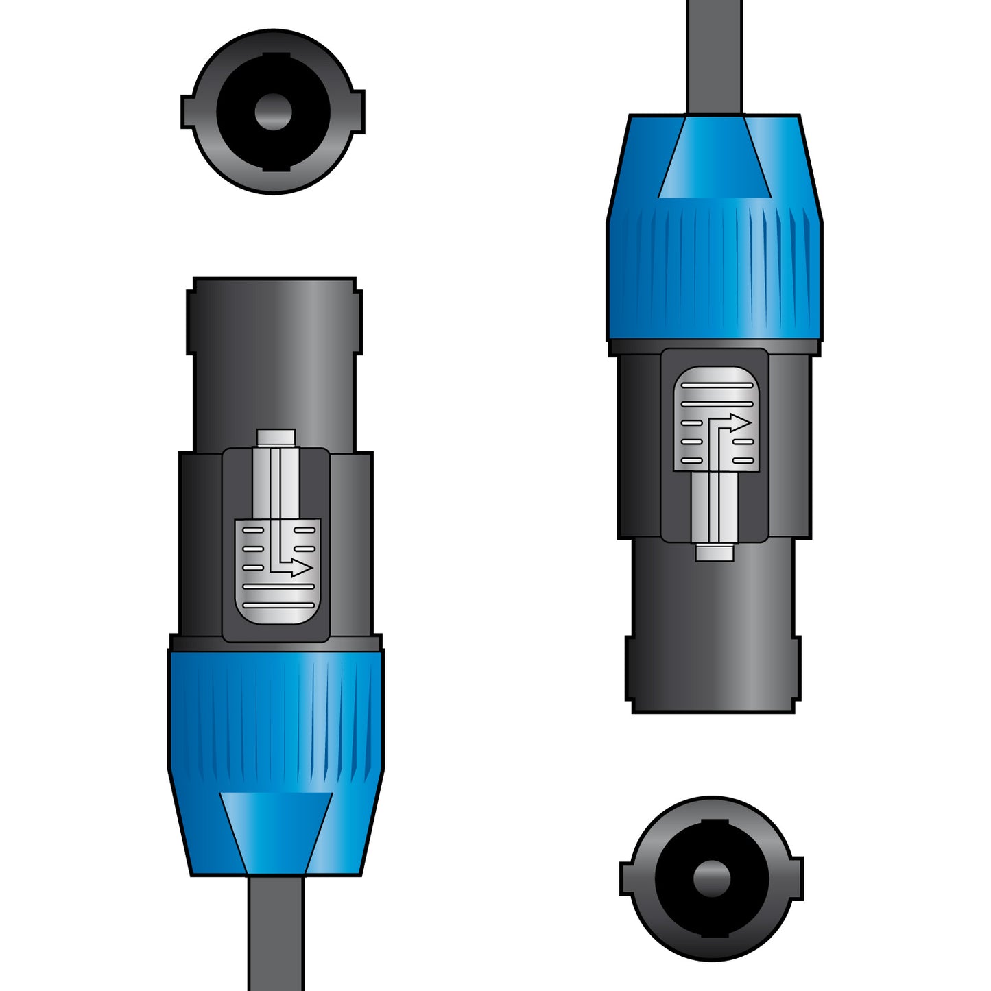 Chord / Citronic Speakon Plug to Speakon Plug Speaker Audio Lead