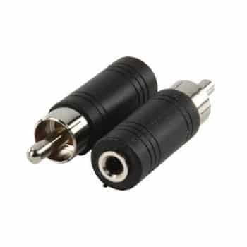 Nickel 3.5mm Mono Jack Socket to Single Phono (RCA) Plug Adapter