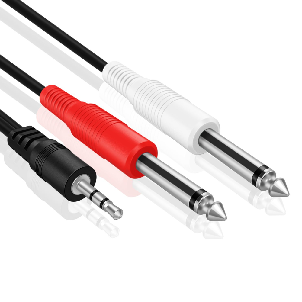 AV:Link 3.5mm Stereo Jack to Twin 6.35mm Mono Jack Cable