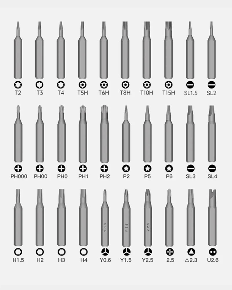 36 in 1 Precision Electronic Magnetic Screwdriver Set with Torch