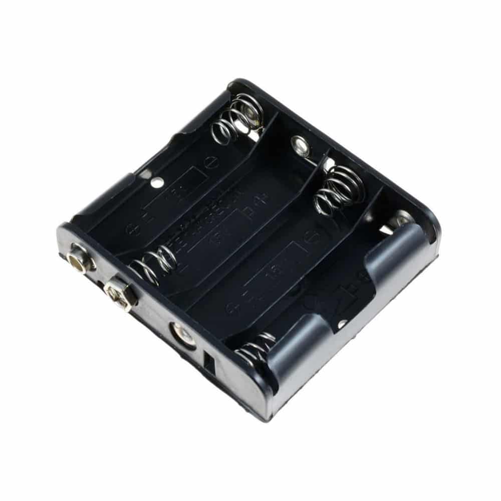 AA battery box to hold 4 batteries with pp3 stud connector