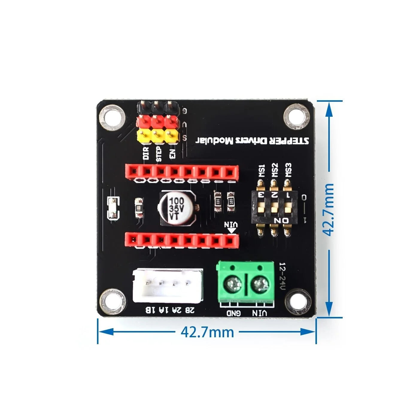 42 Stepper Motor Driver for DRV8825 and A4988, Black