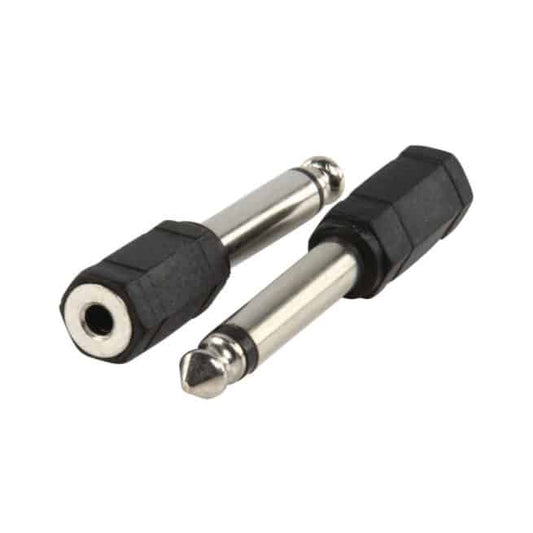 6.35mm Mono Jack Plug Male to 3.5mm Mono Jack Socket Female