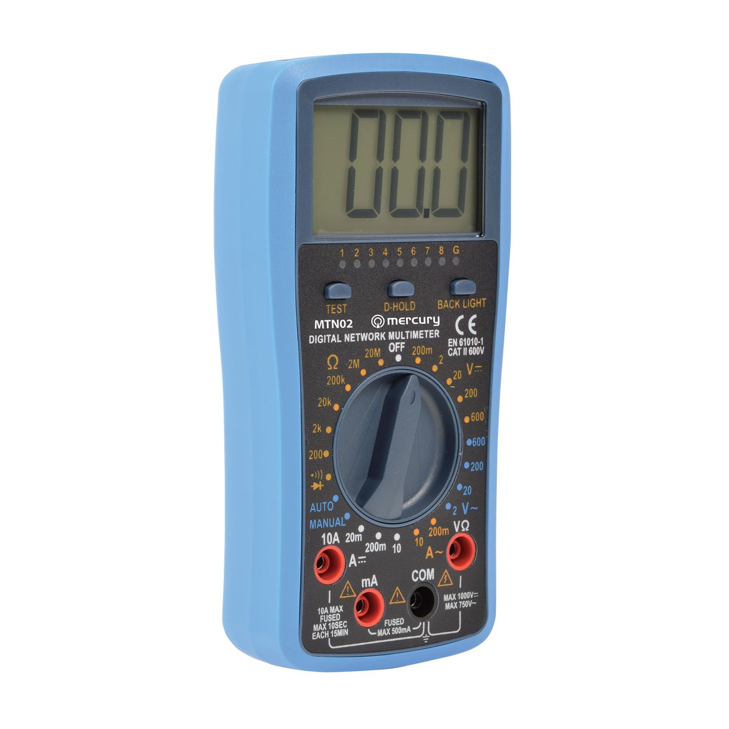 Mercury MTN02 Professional Digital Multimeter with Network and USB Cable Tester