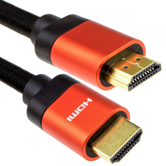 8K 60Hz UHD Ultra-HD HDMI v2_1 Cable Gold Plated Orange