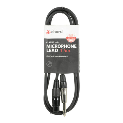 Chord / Citronic XLR Female to 6.3mm Mono Jack Microphone Audio Lead
