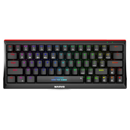 Marvo KG962W Wireless & Wired 60% Mechanical RGB Gaming Keyboard for PC / MAC / Android / iOS