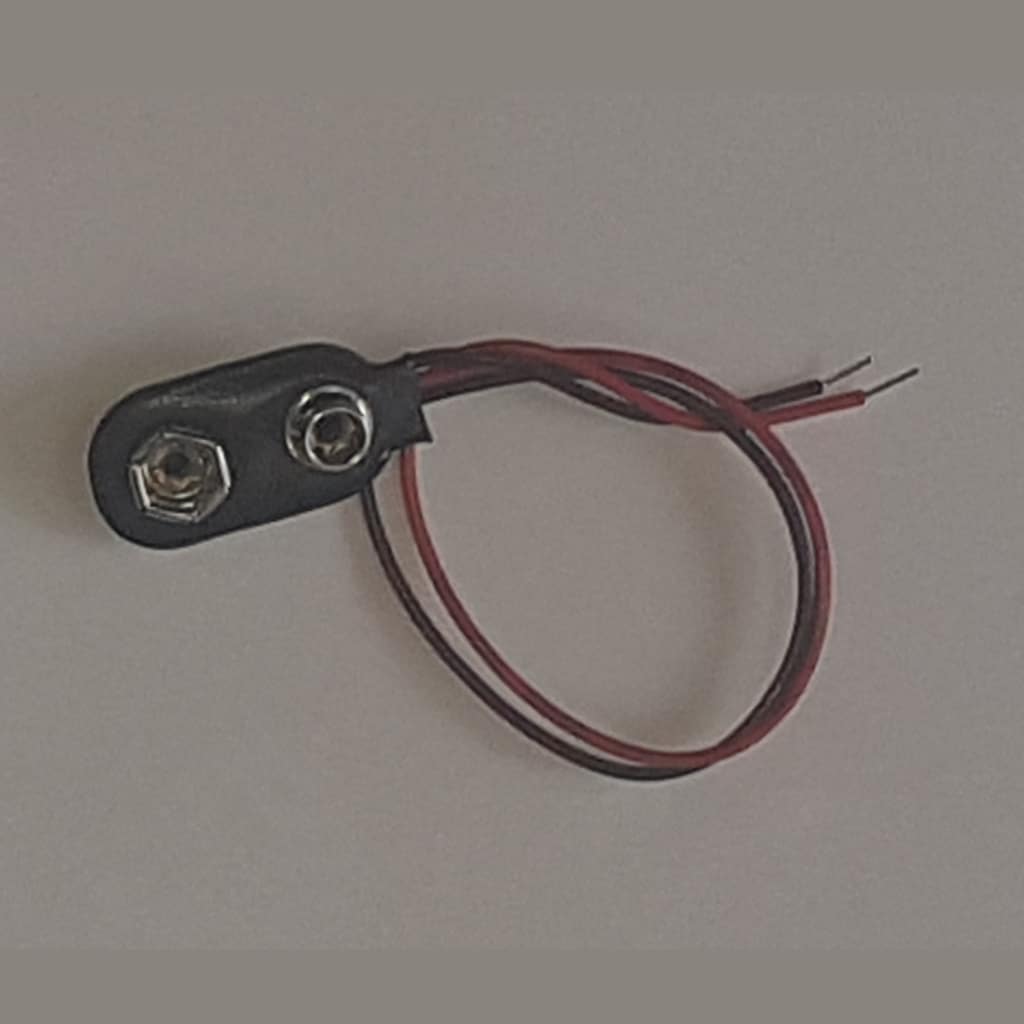 pp3 battery connector with red and black wires