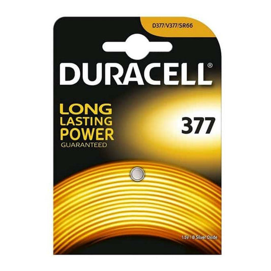 SR66/SR626/377/376 Duracell Silver Oxide Coin Cell Battery, 1.5V