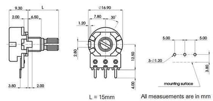 Technical Drawing For Spliced Potentiometers