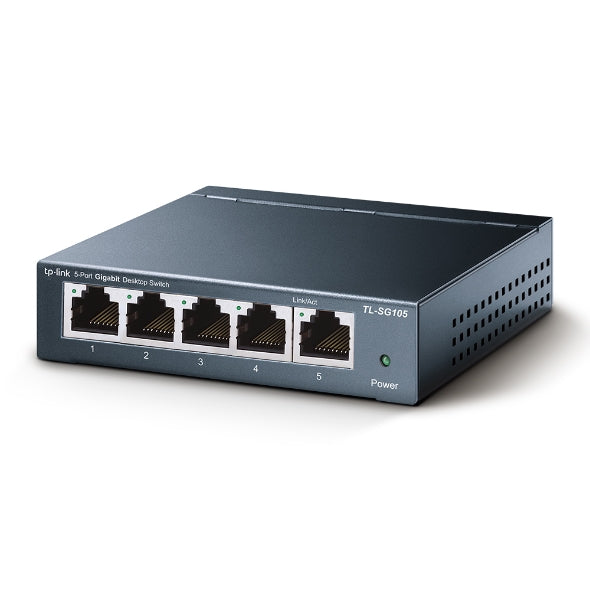 TP-LINK 5-Port Gigabit Unmanaged Desktop Ethernet Switch, Steel Case (TL-SG105)
