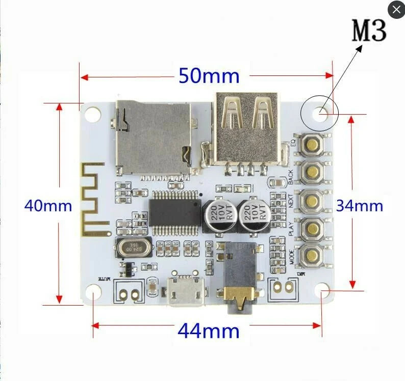 Bluetooth Audio Receiver Board with USB TF card Slot