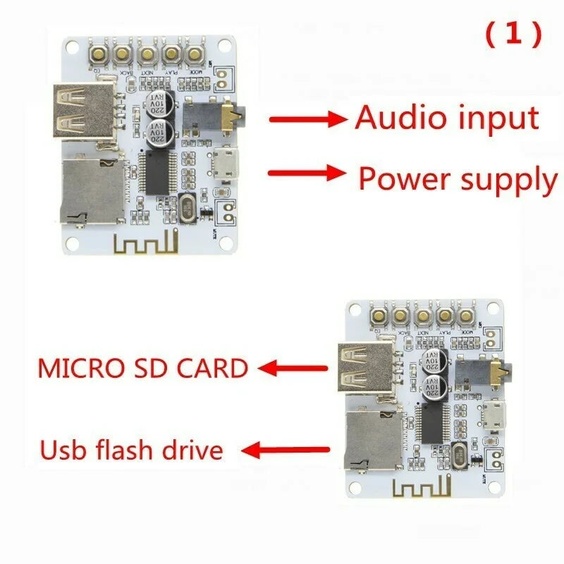 Bluetooth Audio Receiver Board with USB TF card Slot