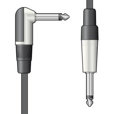 Chord / Citronic 6.3mm Mono Jack to Right Angled 6.3mm Mono Jack Guitar Audio Lead - The Electronics Hub Audio Cables