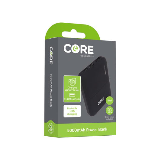 Core Portable Powerbank 5000mAh, Black