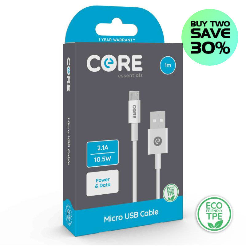 CORE Micro USB to USB-A Fast Charge Cable, 1 Metre