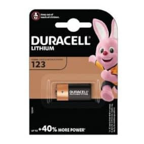 CR123 Duracell Lithium Battery, 3V