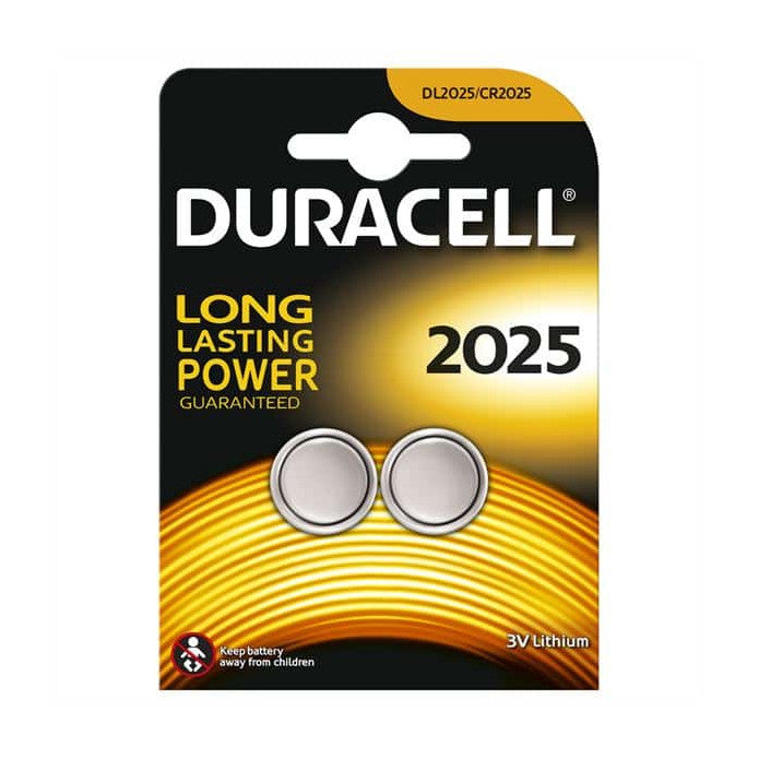 CR2025 Duracell Lithium Coin Cell Battery 3V (2 Pack)