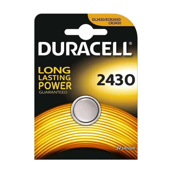 CR2430 Duracell Lithium Coin Cell Battery, 3V