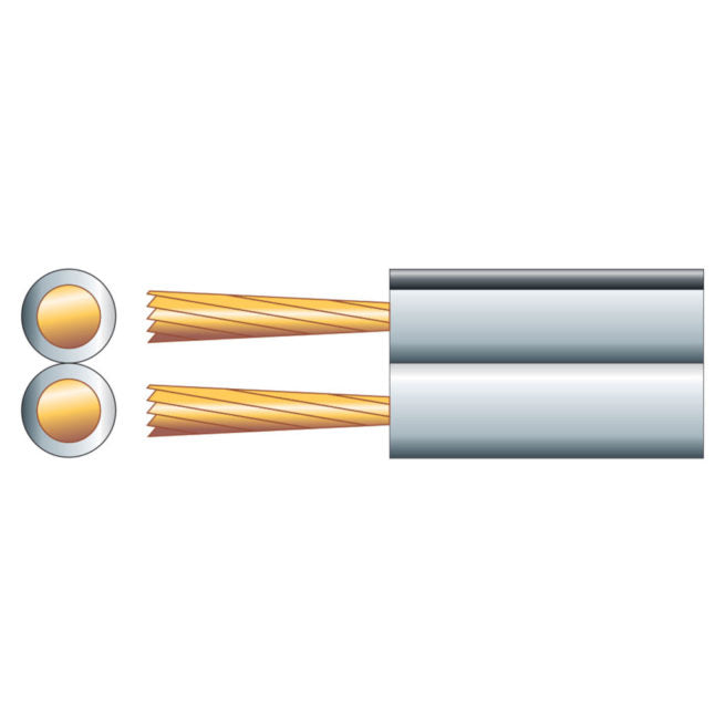 Mercury Figure-8 Hi-Fi Loudspeaker Cable, White (Cut & Sold Per Metre)