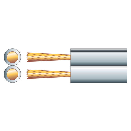 Mercury Figure-8 Hi-Fi Loudspeaker Cable, White (Cut & Sold Per Metre)