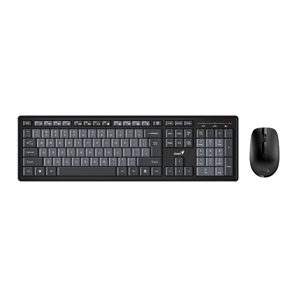 Genius Smart KM-8200 Wireless Keyboard & Mouse Combo, Black/Grey