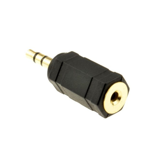 Gold Plated Stereo 2.5mm Jack Socket to Stereo 3.5mm Jack Plug Adapter