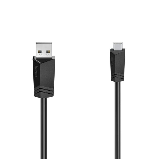 Hama Mini USB to USB-A Charge and Sync Cable Black