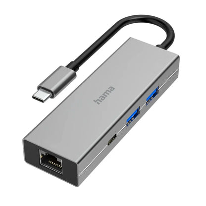 Hama USB-C Multiport Hub, 2 x USB-A, USB-C, LAN/Gigabit Ethernet