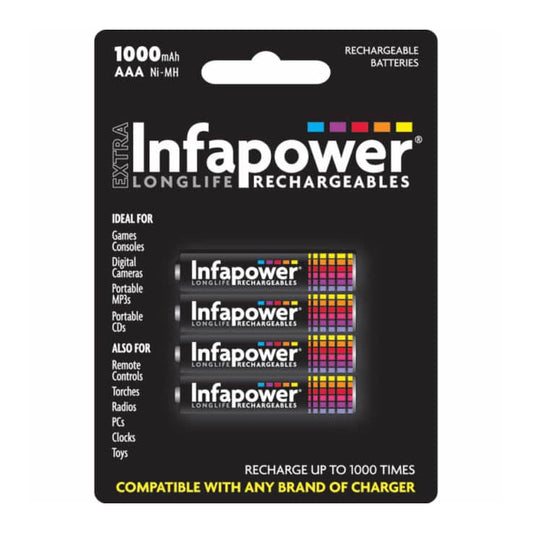 Infapower AAA Ni-MH Rechargeable Battery 1000mAh (4 Pack)