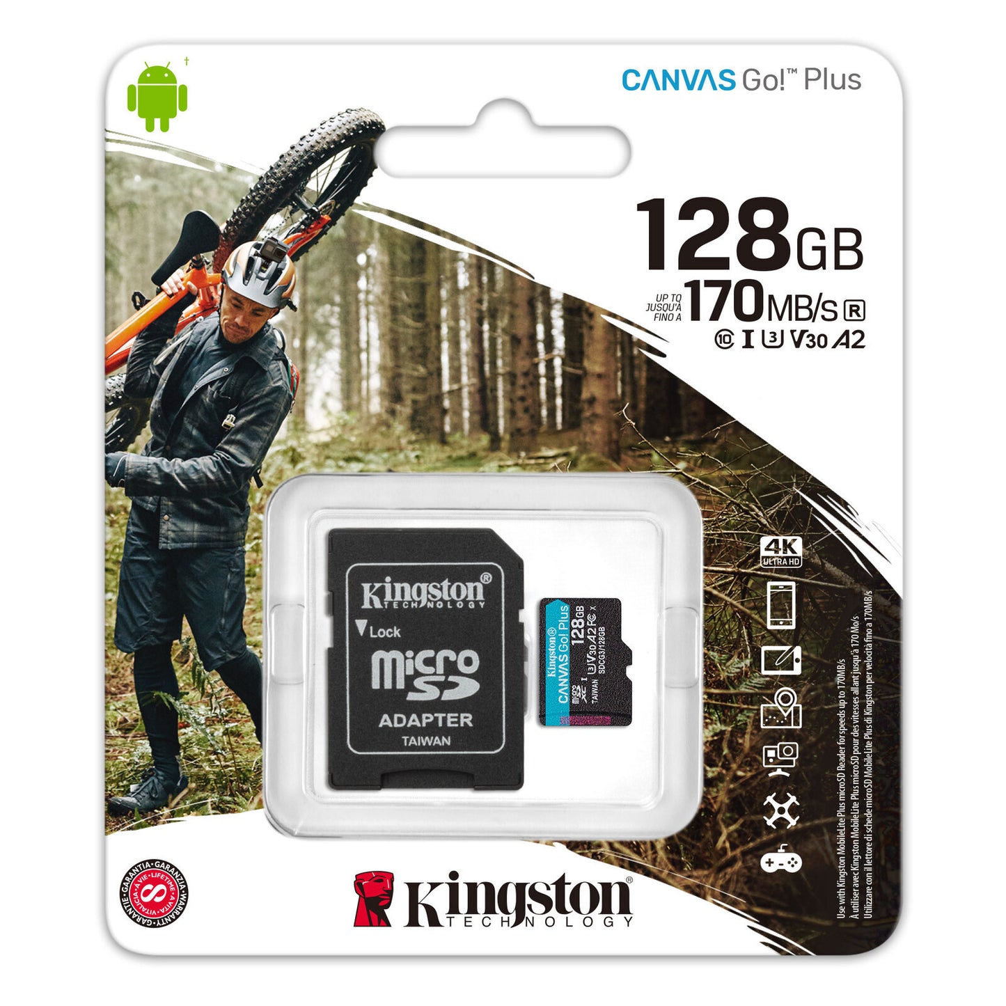 Kingston 128GB Canvas Go! Plus Micro SDXC Card with SD Adapter