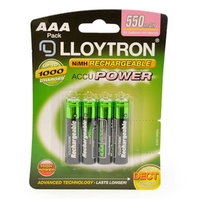 Lloytron AAA 550mAh for Wireless DECT Phones (4 Pack)