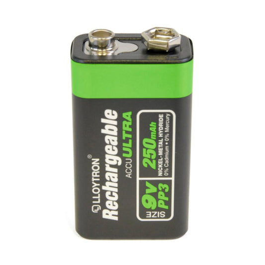 Lloytron Rechargeable Accu Ultra PP3 9V Ni-MH Battery 250mAh