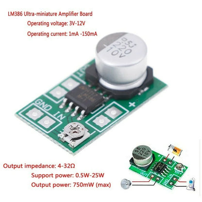 LM386 Mini Micro Audio Power Amplifier Board DC 3V~12V