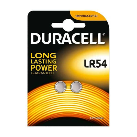 LR54 Duracell Alkaline Coin Cell Battery 1.5V (2 Pack)