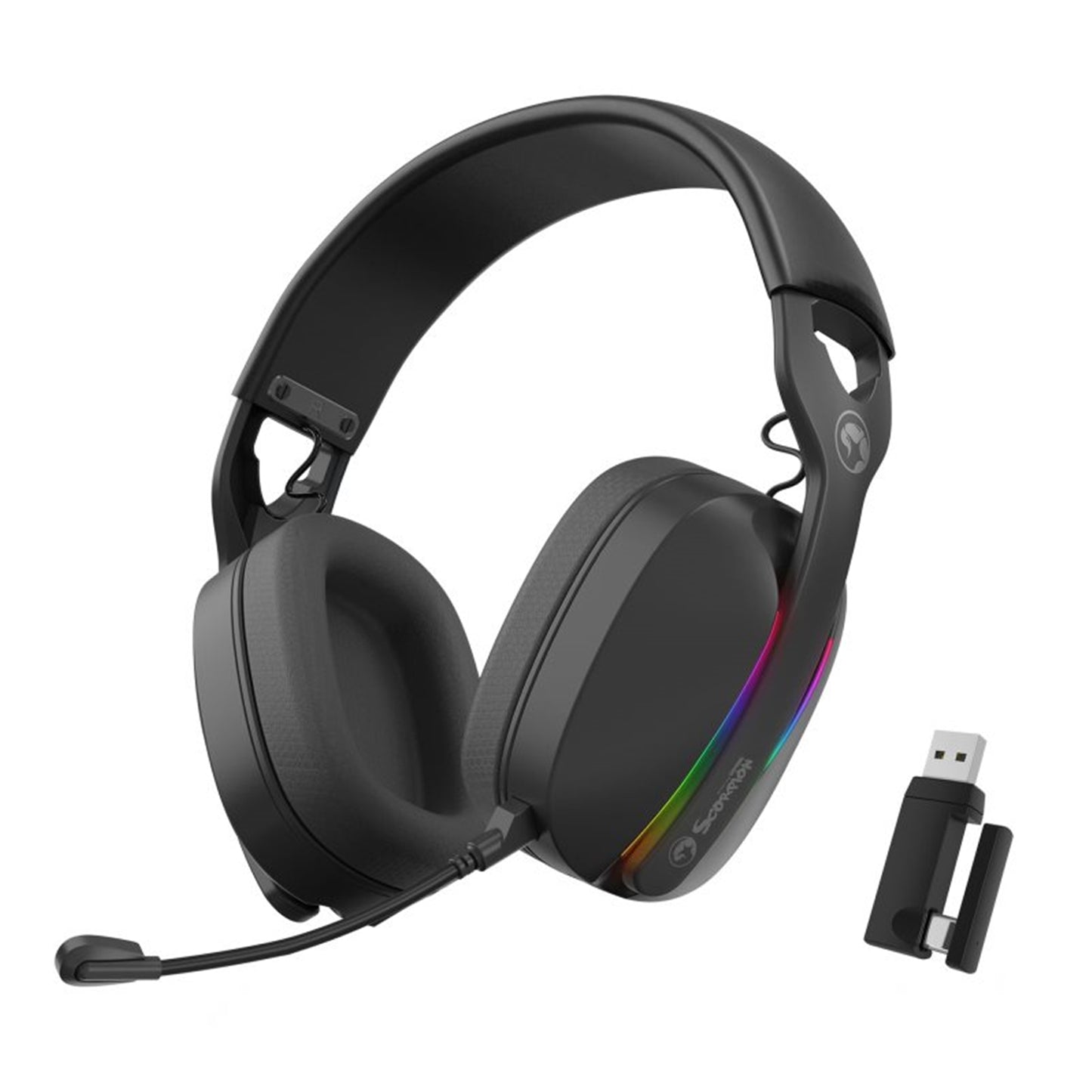 Marvo Scorpion Pulz 70W HG9086W RGB Gaming Wireless + Wired Headset, PC, Android, MAC, Playstation, Switch