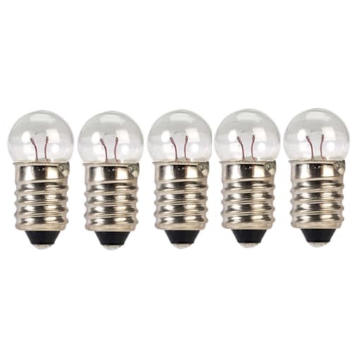 12V 20ma Round MES E10 Bulb 5 Pack