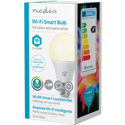 Nedis Wi-Fi LED Smart Bulb Full Colour B22 BC (B-Grade)